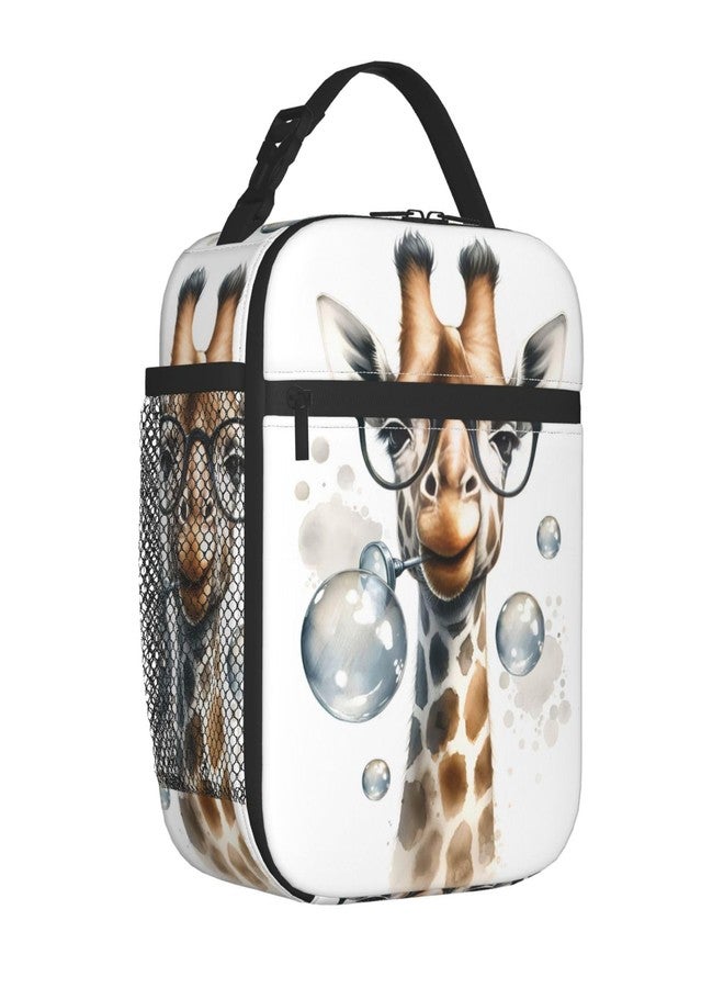 VODRM Cute Giraffe Lunch Box for Kids,Fun Insulated Bag for Student,Animal Reusable Thermal Insulation Cooler Tote Bags for School Work Picnic Camping Outdoor Gifts (Funny Giraffe) - Image 2
